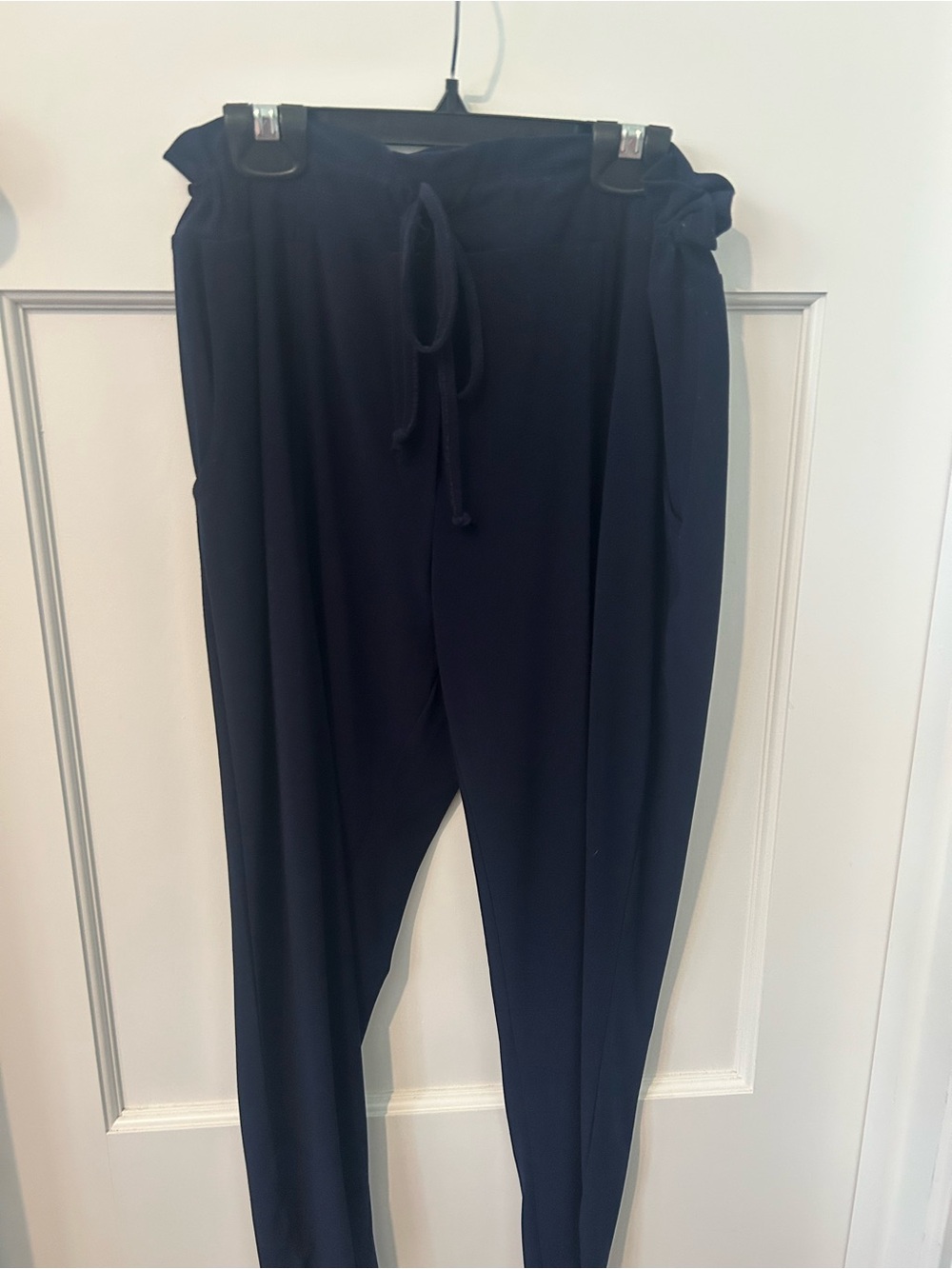 Women's Navy Pull-On Paperbag Waist Pants